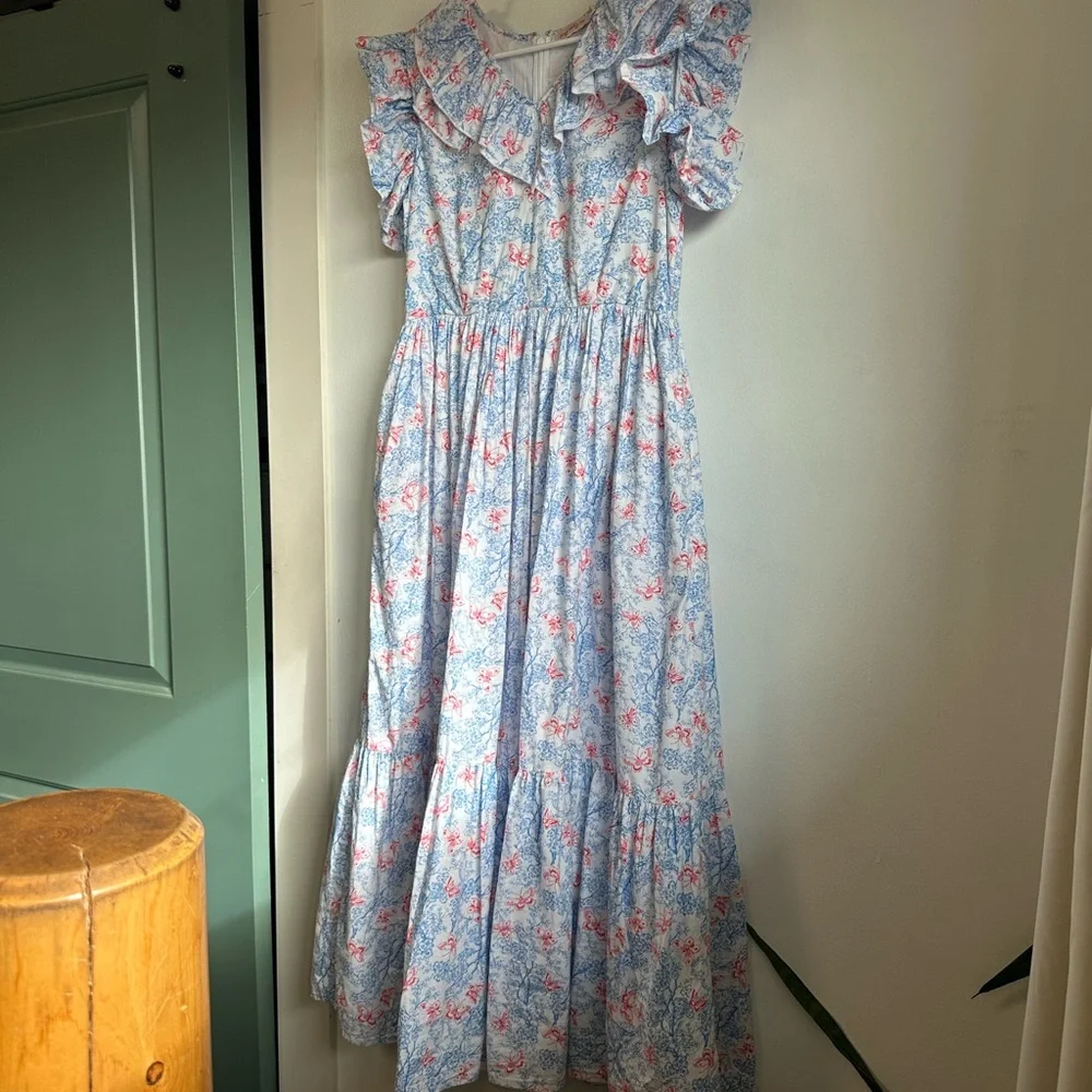 Ivy City Co Blue and Pink Floral Womens Dress Size 10 - Picture 1 of 4